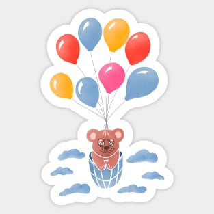 Teddy Bear and Balloons Sticker